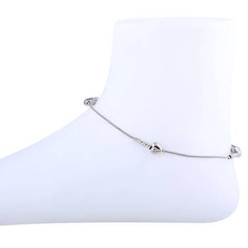 Heart Shape Silver Plated Delicate Anklet For Girl Women 1