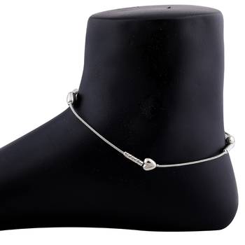 Heart Shape Silver Plated Delicate Anklet For Girl Women 2
