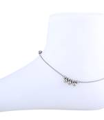 Silver Plated Adjustable Single line Delicated Anklet For women Girl