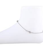 Designer Silver Plated Single Anklet  For Women Girl