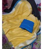 Yellow Woven Cotton Handloom Sarees With Blouse
