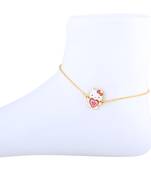 Antique Gold Plated Pretty Doll Pandent Shape Anklet For Women Girl