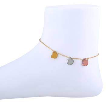 Delicted Apple Shape Designer Single Anklet For Women Girl 1
