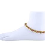 Gold Plated Designer Multi Color Anklet For Women And Girl