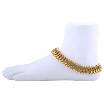 Exclusive Golden Kundan Anklet For Women And Girl 1