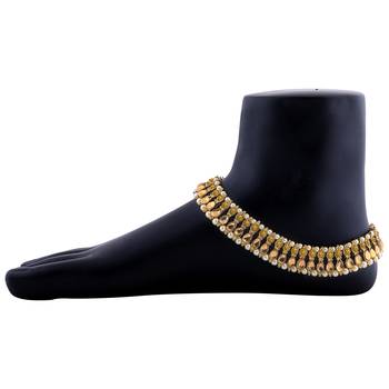 Exclusive Golden Kundan Anklet For Women And Girl 2