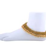 Charms Golden  Antique Kundan Anklet For Women And Girl.
