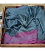 Grey Hand Woven Poly Silk Handloom Sarees