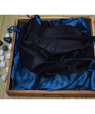 Black Hand Woven Poly Silk Handloom Sarees 1