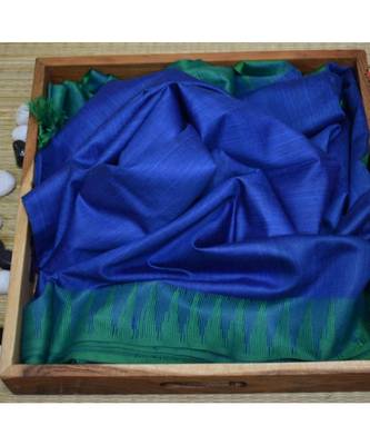 Dark Blue Hand Woven Poly Silk Handloom Sarees 1