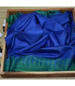 Dark Blue Hand Woven Poly Silk Handloom Sarees