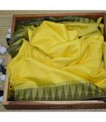 Yellow Hand Woven Poly Silk Handloom Sarees