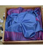 Blue Hand Woven Poly Silk Handloom Sarees