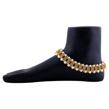 Gold Plated Attractive Designer Kundan Anklet For Women And Girl 2