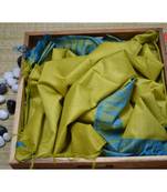 Green Hand Woven Poly Silk Handloom Sarees