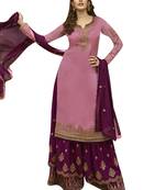 Pink embroidered satin salwar