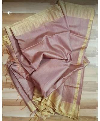 Light Violet Hand Woven Poly Silk Handloom Sarees 1