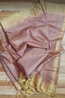Light Violet Hand Woven Poly Silk Handloom Sarees