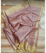 Light Violet Hand Woven Poly Silk Handloom Sarees