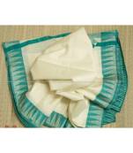 Cream Hand Woven Poly Silk Handloom Sarees