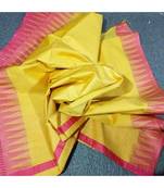 Yellow Hand Woven Poly Silk Handloom Sarees