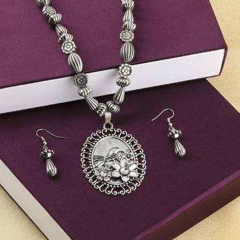 Oxidised Designer Oval Shape Stylish Mala For Women Girl 2