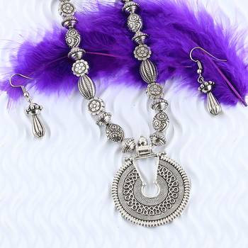 Oxidised Designer Pandent Set Stylish Mala For Women Girl 4