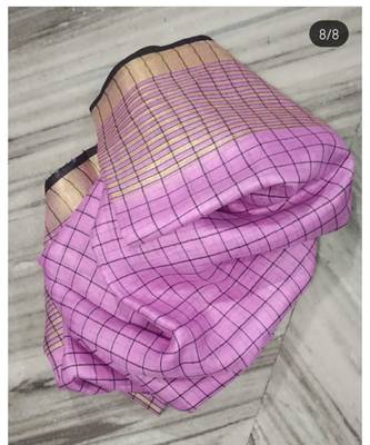 Purple Woven Linen Handloom Saree With Blouses 1