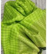 Green Woven Linen Handloom Saree With Blouses