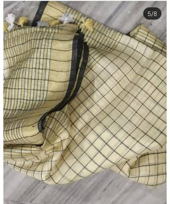 Cream Woven Linen Handloom Saree With Blouses 1