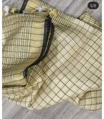 Cream Woven Linen Handloom Saree With Blouses