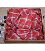 Red Woven Linen Handloom Saree With Blouses