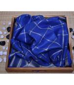 Blue Woven Linen Handloom Saree With Blouses
