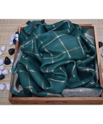 Green Woven Linen Handloom Saree With Blouses 1