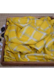 Yellow Woven Linen Handloom Saree With Blouses