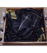 Blue Woven Linen Handloom Saree With Blouses