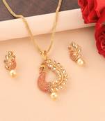 Party Wear Gold Plated Peacock Designer Pandent For Women Girl