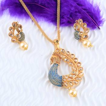 Charm Gold Plated Peacock Designer Pandent For Women Girl 4