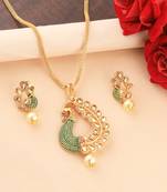 Charm Party Wear Gold Plated Peacock Designer Pandent For Women Girl