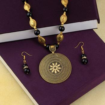 Adjustable Oxidised Designer Round Shape Stylish Mala For Women Girl 3