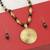 Stylish Adjustable Gold Oxidised Round Pendant Black Pearl Mala Set For Women Girl
