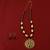 Designer Adjustable Gold Oxidised Flower Pendant Black Pearl Mala Set For Women Girl