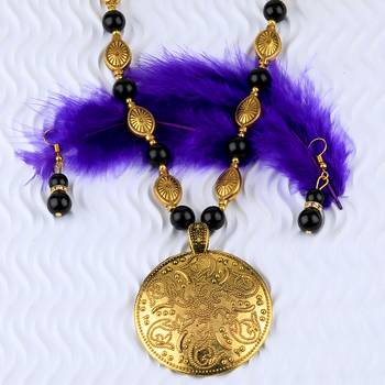 Adjustable  Different Gold Oxidised Pendant Black Pearl Mala Set For Women Girl 4