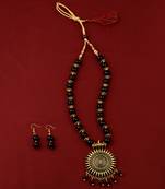 Amazing  Adjustable Oxidised Pendant Designer Mala Set Jewellery For Women Girl
