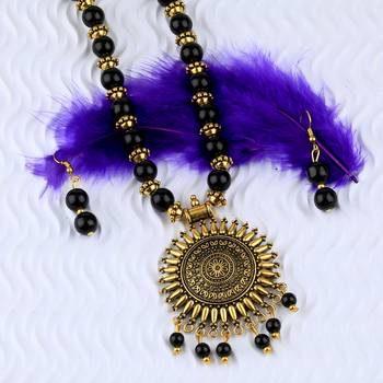 Amazing  Adjustable Oxidised Pendant Designer Mala Set Jewellery For Women Girl 4