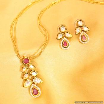 Kundan Meenakari Royal Ruby Pendant Set 1