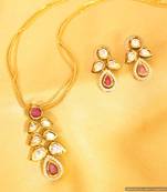 Kundan Meenakari Royal Ruby Pendant Set