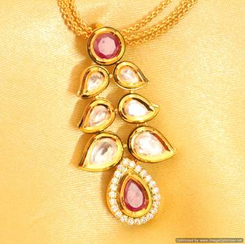Kundan Meenakari Royal Ruby Pendant Set 2