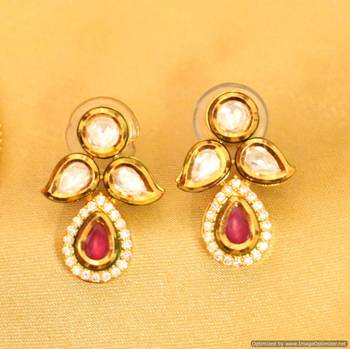 Kundan Meenakari Royal Ruby Pendant Set 3