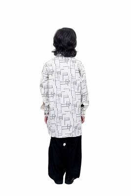 White Plain Cotton Knitted Boys Kurta Pyjama 2